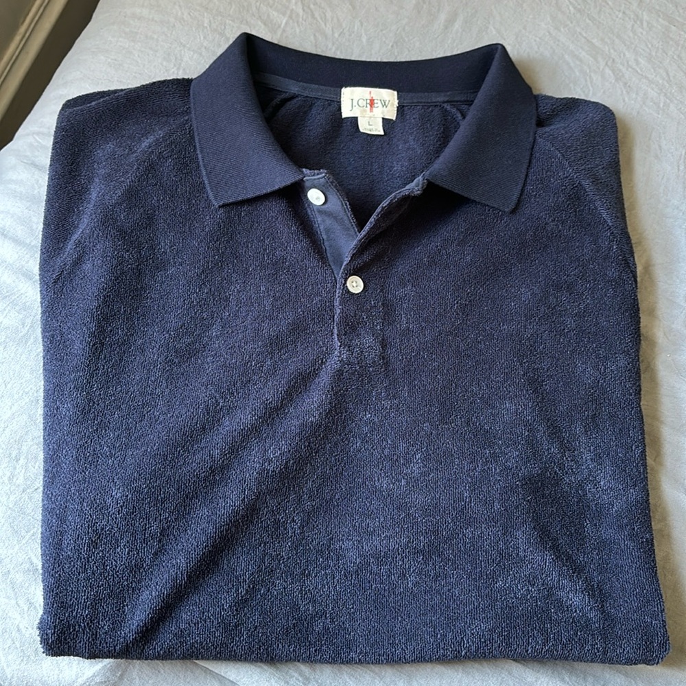Jcrew Terry Cloth Polo in Darkest Indigo - Never Worn!